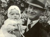 Harry Fail (brother of Emily), holding Ethel's baby June.